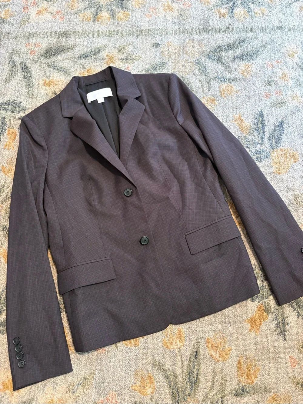 Hugo Boss Jarana Virgin Wool Plaid Blazer Womens US 6